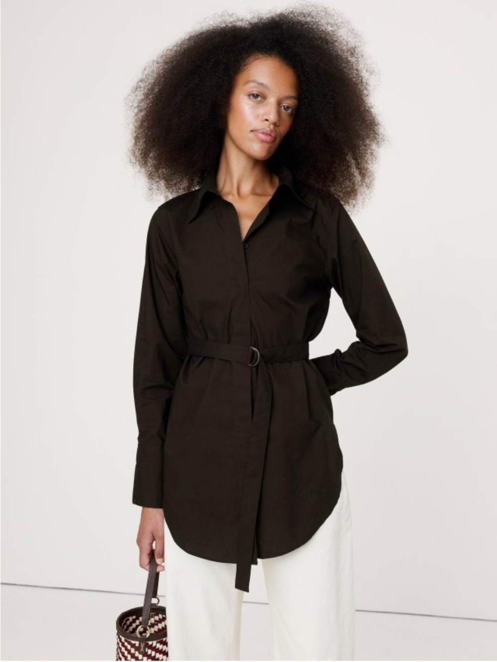 Banana Republic | Ganache Brown Belted Shirt Tunic